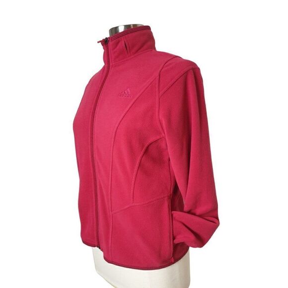 Adidas Women's VTG Jacket 3-Stripes Full Zip ClimaWarm Fleece Jacket Medium - Picture 3 of 9